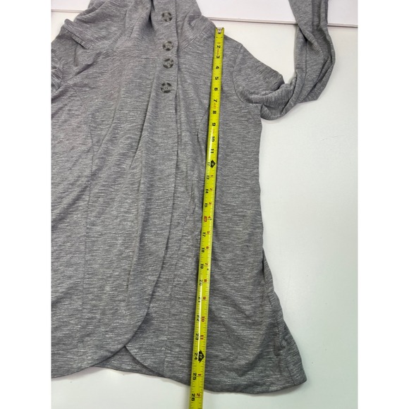 maurices Womens Gray Long Sleeve Asymmetrical Button Neck Top Size L - Picture 6 of 10